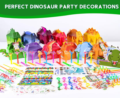 PLOUGVI 320PCS Dinosaur Birthday Party Decorations Favors Supplies, Dino Goodie Bags Fillers Stuffers for Kids Birthday Gifts
