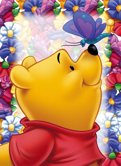 WHYCJXWL Diamond Art Kits for Adults and Kids, Full Drill Round Rhinestone Diamonds, Cross Stitch Embroidery Art, Winnie Pooh Diamond Art (12X16 Inch)