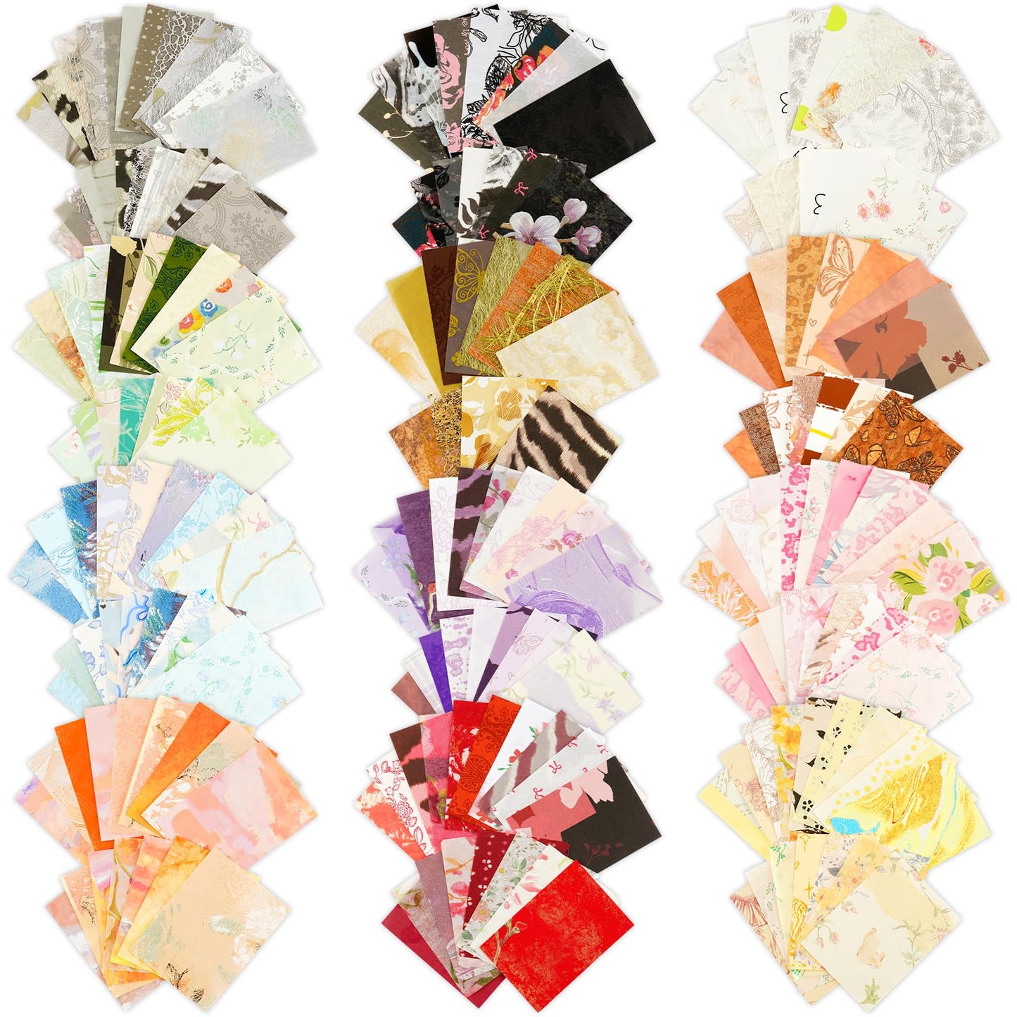208 Sheets Scrapbook Paper Set, 12 Mixed Colors Floral Craft Paper, Scrapbooking Supplies for Scrapbooking Journaling, Planners, Card Making, Decoupage, 4.13x2.95 Inch