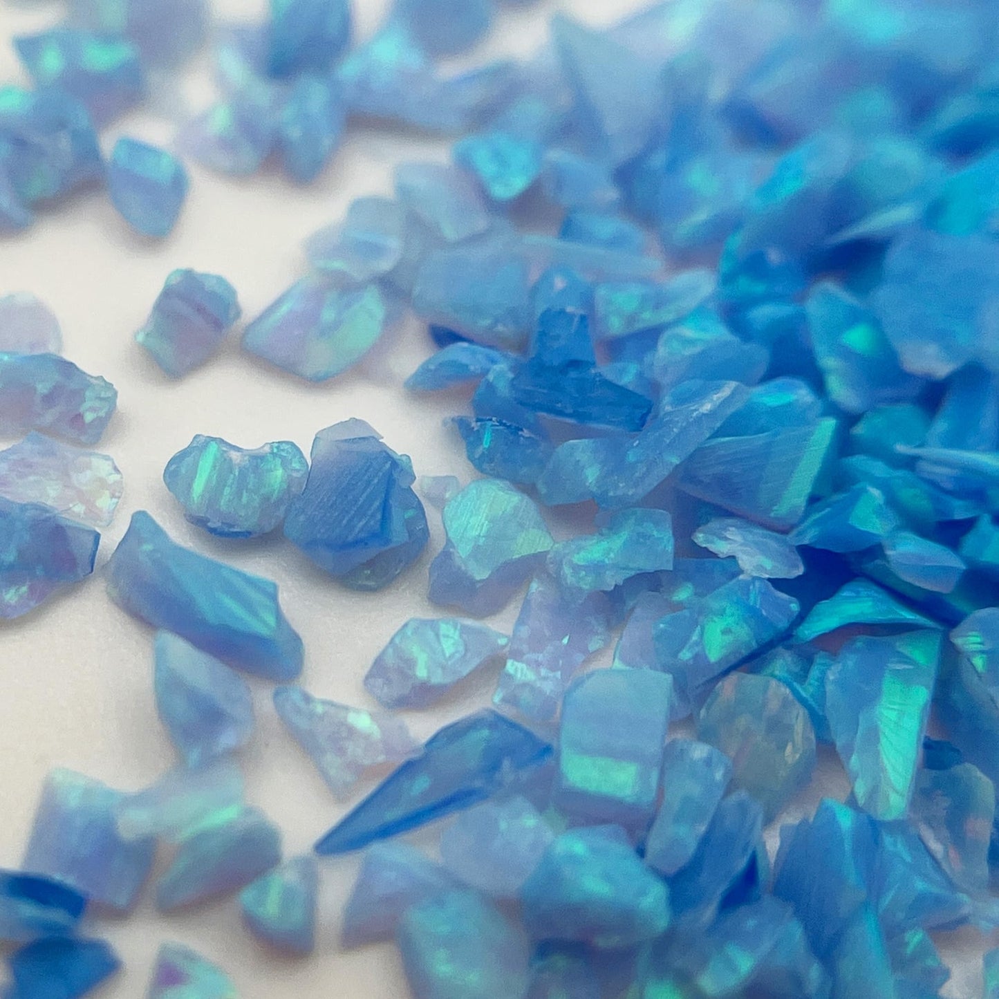 Gryrigns Crushed Created Opal Stone for Wood Inlay Resin Art Craft Jewelry Making DIY (Azure Blue, 2 Grams)