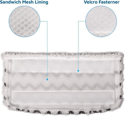 F Flammi Microfiber Mop Pads - 4-Pack Washable & Reusable Refills for Shark Steam Mop S1000/S2001
