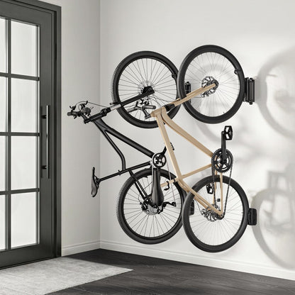 PEGZONE Heavy Duty Bike Hooks - Adjustable Wall Mount for Garage | Holds 77 Lbs - 2 Pack