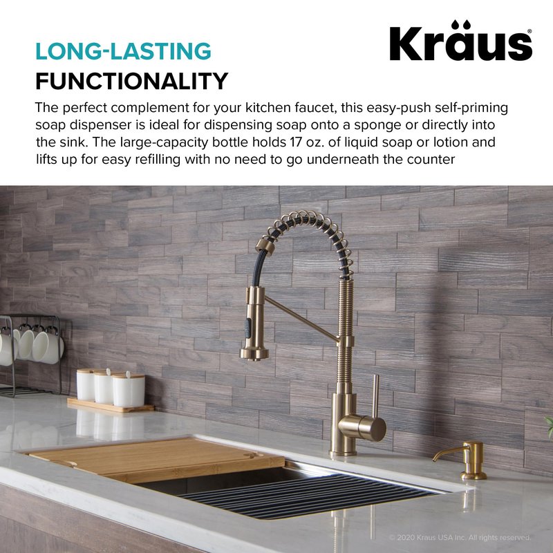 Kraus Spot Free Kitchen Soap Dispenser Boden™ in All-Brite Stainless Steel Finish, KSD-53SFS