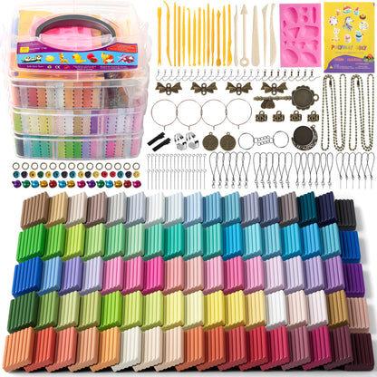 Aestd-ST Polymer Clay 85 Colors, Modeling Clay for Kids, Oven Bake Molding Clay Kit,DIY Starter Kits with Sculpting Tools and Accessories, Art and Craft Gifts for Kids and Adults.