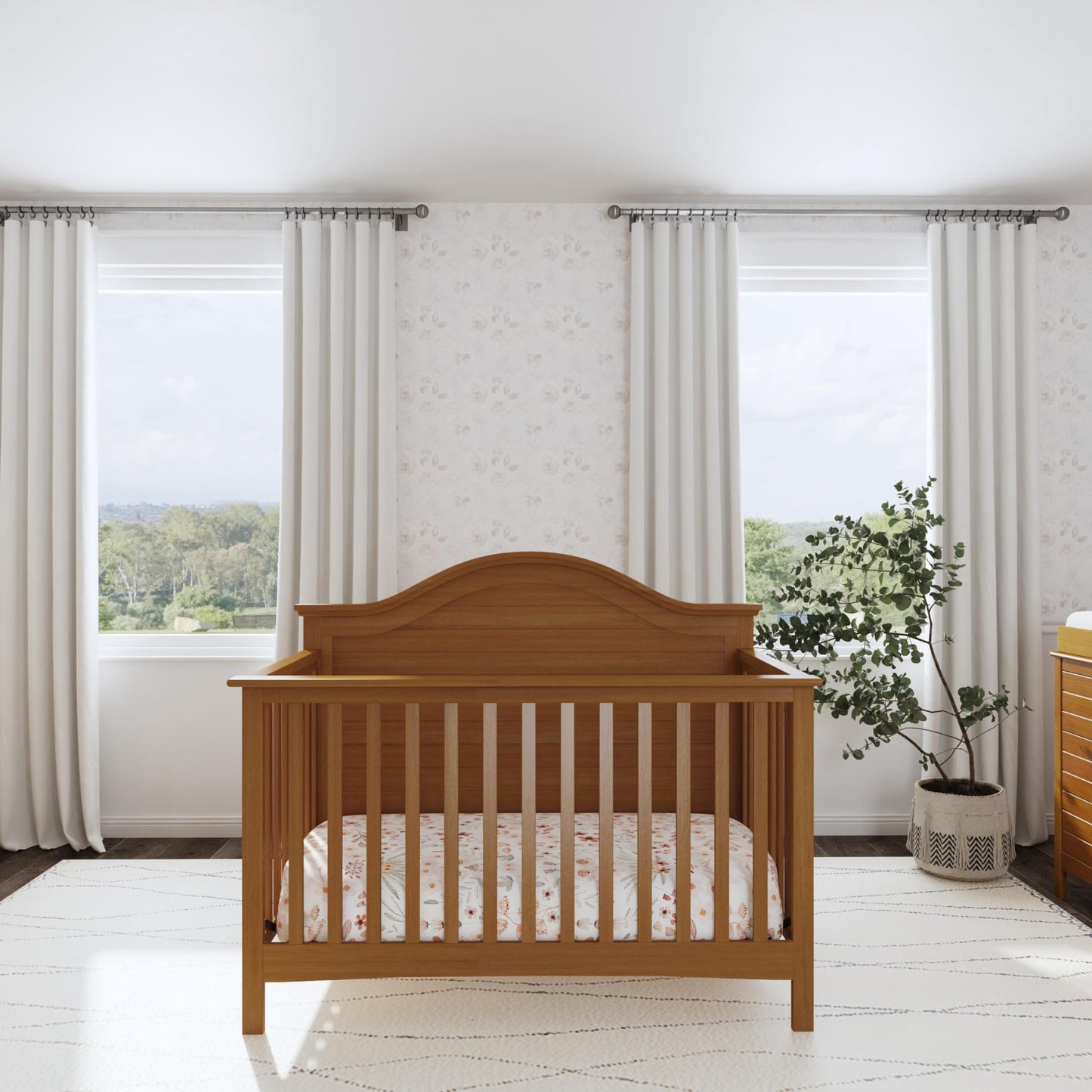 Carter's by Davinci Nolan 4-in-1 Convertible Crib in Chestnut, Greenguard Gold Certified