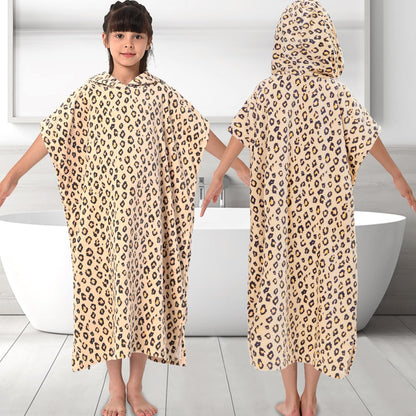 8-14 Teens,100% VOOVA & MOVAS Towels Robe for Girl Cotton Poncho Towel for Big Kids, Large Absorbent Hooded Towel Dress
