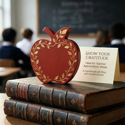 12 Pcs Apples Shaped Wooden Cutouts Unfinished Apple Shaped Table Signs Back to School Table Decor for First Day of School Classroom Office Party Decor DIY Art Craft, 4 Inches
