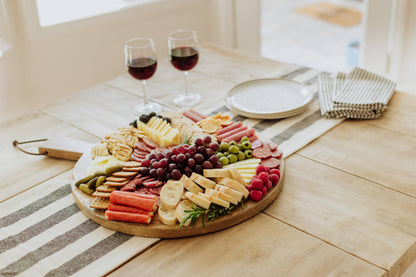 TOSCANA - a Picnic Time brand - Ravi Round Charcuterie Board, Wood Serving Platter, Cheese Board, (Mango Wood)