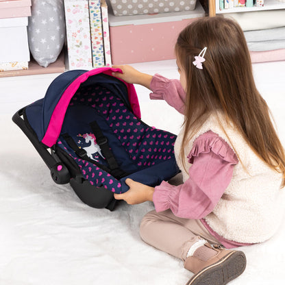 Bayer Baby Doll Car Seat with Canopy – Doll Carseat for 18 Inch Dolls with Seat Belt & Handle