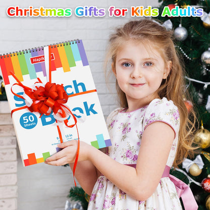 9" x 12" Sketch Book, 2-Pack 50 Sheets Spiral Bound Art Sketchbook, Acid Free Artist Drawing Book Paper, Art Supplies for Adults Kids, Craft Activities, Sketch Paper for Drawing Coloring Sketching