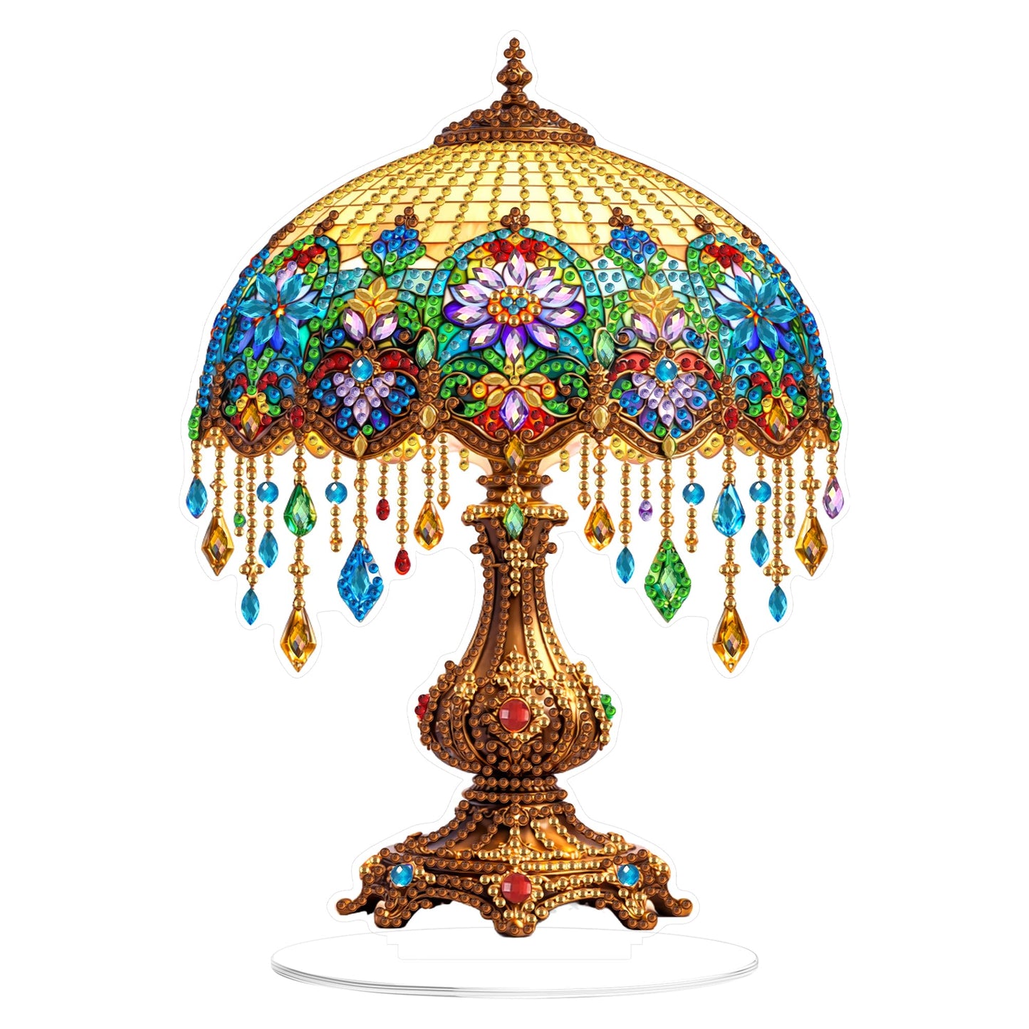 Yunzlly Stand Up Diamond Art Painting Kit, Desktop Gem Painting Ornament Kit for Adults, Tabletop Acrylic Diamond Board Painting (Lamp)