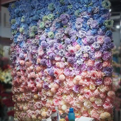 JIIPOREGJ Flower Wall Panel Artificial Silk Flowers Mat Wall 3D Wedding Background Backdrop Panels Wall Decor for DIY Party Home Centerpieces Arrangements,3x3m