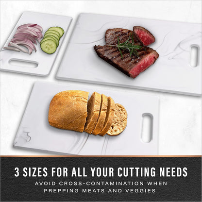BINO 3-Piece Cutting Board Set, BPA-Free Plastic, Durable, Multipurpose, Dual-Sided, Dishwasher Safe