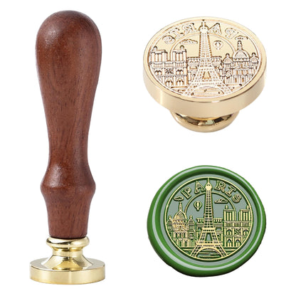Ychostamp Paris Wax Seal Stamp, Eiffel Tower & City Sealing Wax Stamp, French Landmark Design with Arched Paris Text, City Souvenir Seal for Journals, Letters