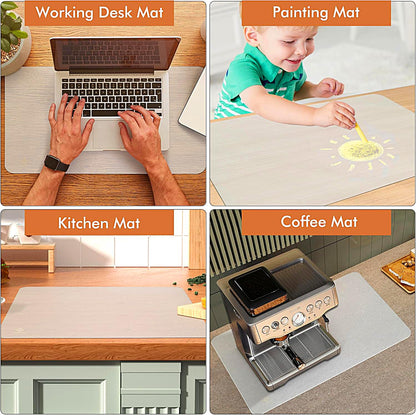 48” x 24”Silicone mat, Large Silicone Heat-Resistant mat, Kitchen countertop Non-Slip mat, Craft Table placemat.(Translucent)