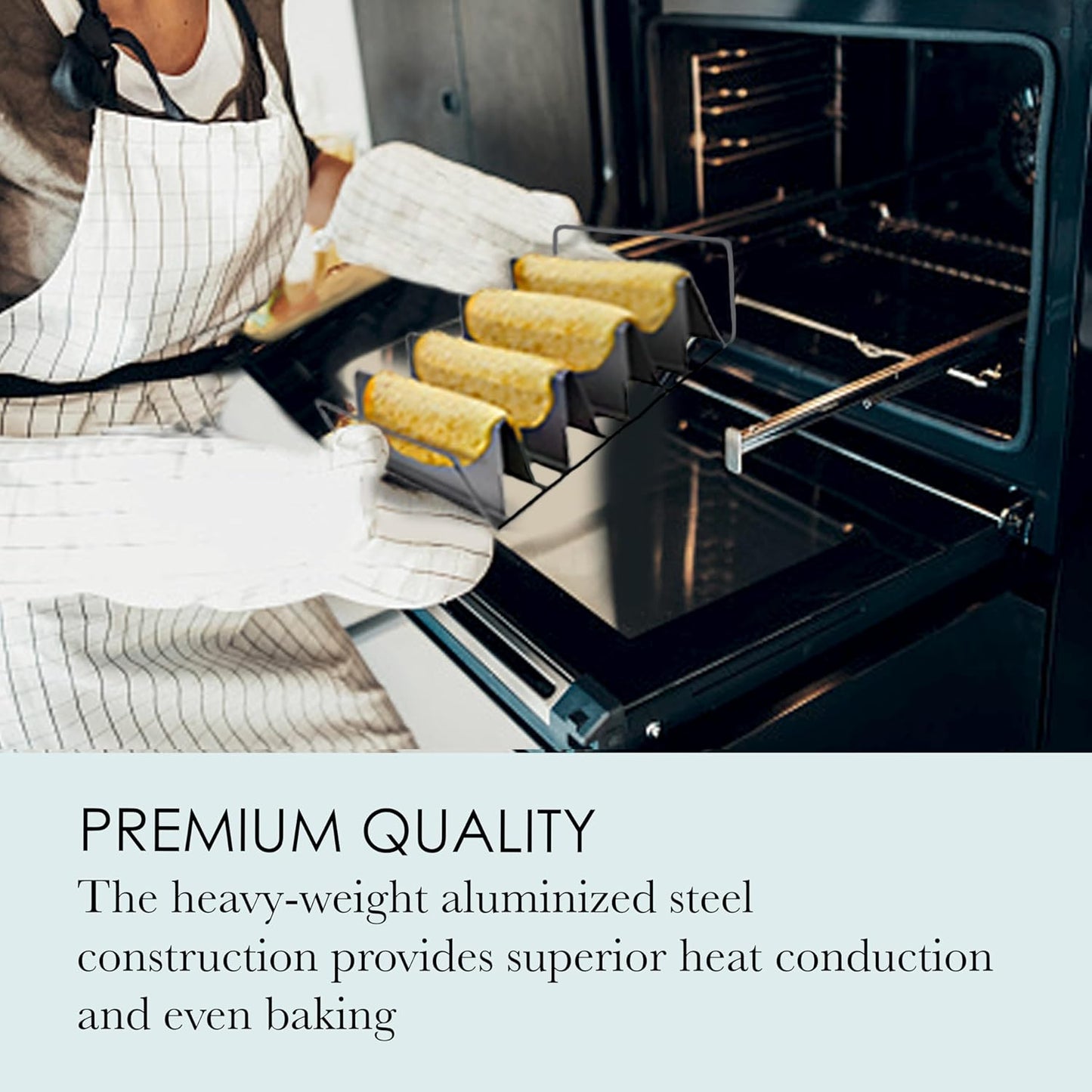 Chicago Metallic Professional 6-Shell Baked Taco Rack, Grey, 15-Inch by 7-Inch, Perfect for Baking