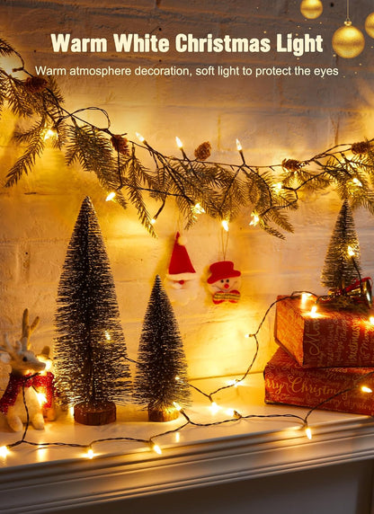 8ft 20 White2 Pack Brightown Battery Operated Christmas String Lights, LED Mini Lights with Timer, Christmas Tree