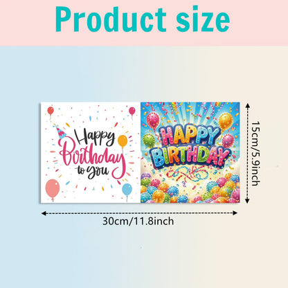 MaiYiYi 6 Pack DIY Happy Birthday Diamond Art Birthday Greeting Cards, Balloon Diamond Painting Greeting Cards, Birthday Wishes Diamond Art Card for Family Friends Birthday