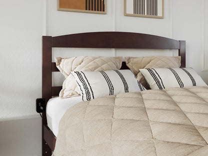 AFI, Warren Queen Platform Bed with Matching Footboard, Walnut