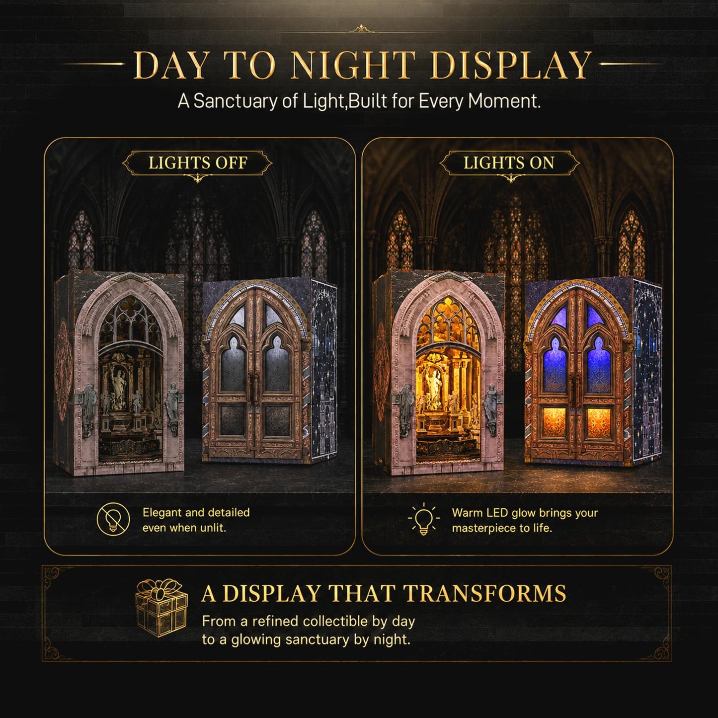 MiniCity 2 Pack Book Nook Kits for Adults, Book Nook Kit Model Kits Craft Kits for Adults - DIY Miniature Doll House Kit for Bookshelf Booknook Tiny House with Led Light