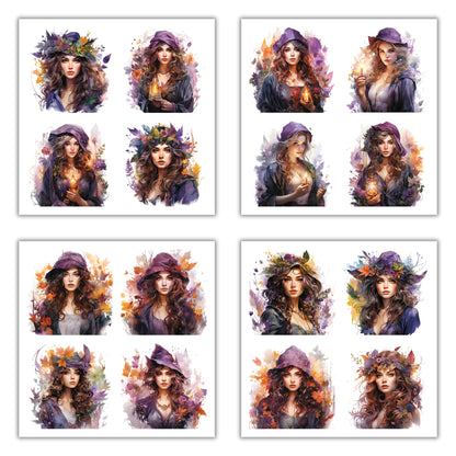 XERE 80 Pcs Mythic Enchantress Women Portraits Scrapbook Stickers Set for Scrapbooking and Journaling Notebooks, Junk Journal Supplies, Sketchbook, Bookmark Making Sticker