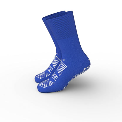 AMERICAN HOSPITAL SUPPLY AHS Slipper Socks | Blue X-Large Polyester-Spandex Knit Grip Socks with Elastic Cuff | Pack of 6 Non Skid Socks