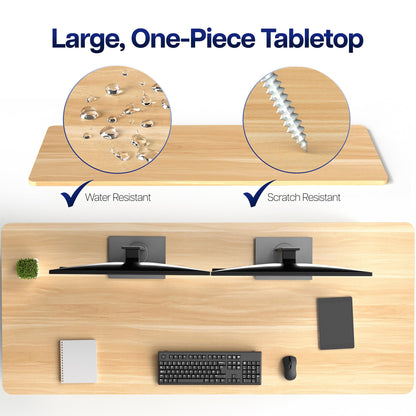 VIVO Light Wood Universal 71 x 30 inch Solid One-Piece Table Top for Standard and Sit to Stand Height Adjustable Home and Office Desk Frames, DESK-TOP71C