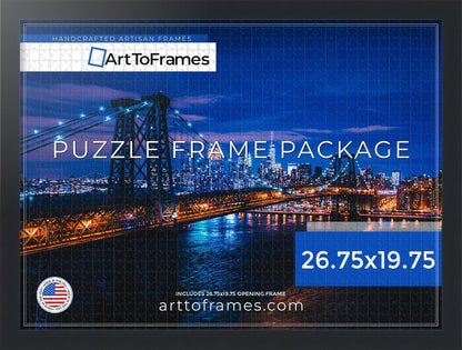 26.75x19.75 INCH/68x50 CM 1000 1.25 Inch (PuzzleFRBW26079-26.75x19.75) ArtToFrames Black Frame for Piece Puzzles.This