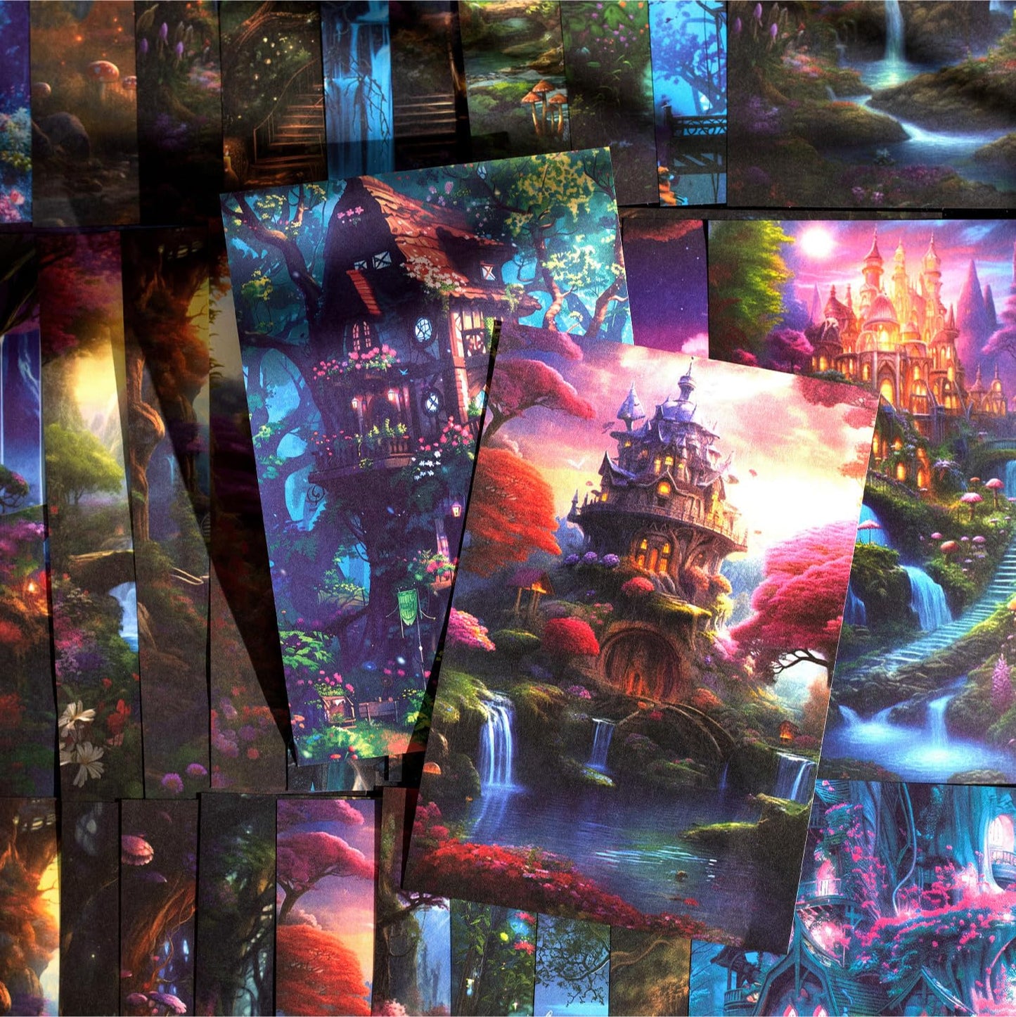AuriicLeaf Fantasy Territory Scrapbook Paper Set, 150 PCS Mystical Ephemera Pack for Junk Journaling, Scrapbooking, Crafting, DIY Projects, Diaries, and Art Supplies