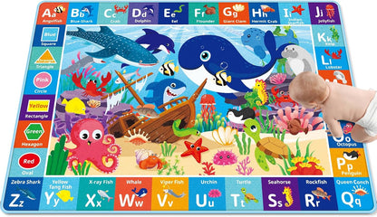 59X39.4 INCH) Baby Play Mat for Floor, ABC Kids Play Mat, Sea Animals Kids Rugs for Girls and Boys Playroom, Foldable