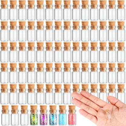 Thyle 200 Pieces 1ml Tiny Mini Glass Jars Bottles with Cork Stoppers Tiny Vials for Adult DIY Earrings Mustard Seed Faith Keepsakes, Christian Crafts, Miniature Model Aids, Wedding Favors