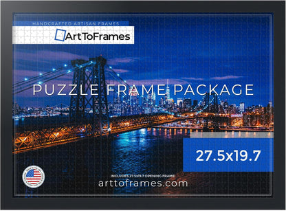 27.5x19.7 INCH 50x70 CM 1000 1.25 Inch (PuzzleFRBW26079-27.5x19.7) ArtToFrames / Black Frame for piece Puzzles.This