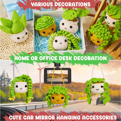 MAGIMUSE Crochet Kit for Beginners,Crochet Starter Kits with Step-by-Step Video Tutorials, DIY Craft Kits Amigurumi Knitting Supplies, Monstera Plant Family (40%+ Yarn)