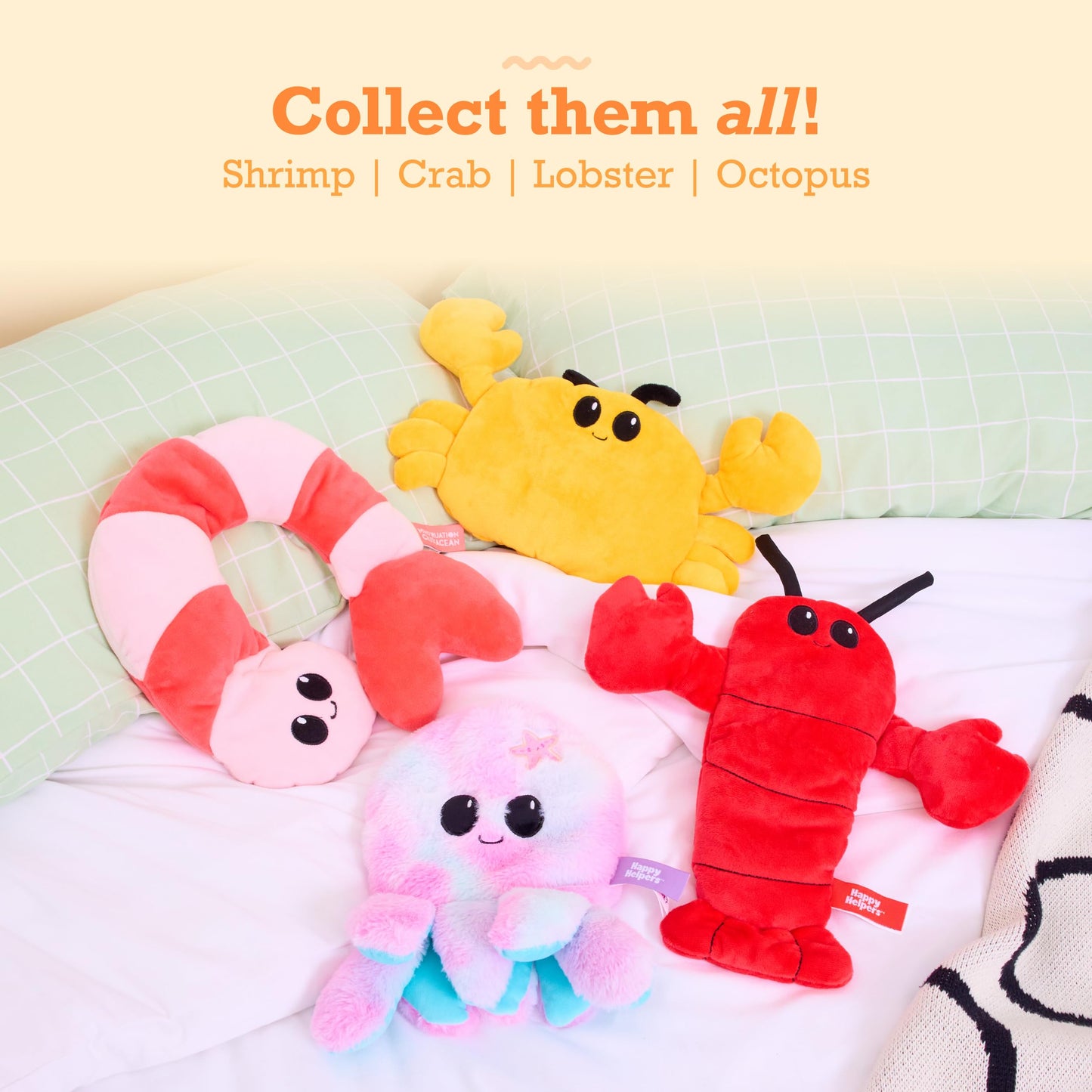Happy Helpers Octopus Plush — Menstruation Crustacean Plushies Cute Lavender Scented Heating Pad for Cramps