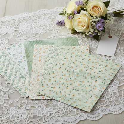 MIATTCLD 12x12 Scrapbook Paper Double Sided Patterned Paper for Scrapbooking, 24 Sheets/24 Designs Wedding Background Papers Boho Decorative Craft Papers for Card Making Journaling Decor (Green)