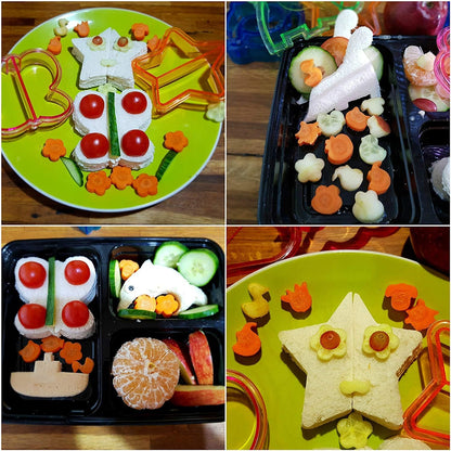 6 Pack Sandwich Cutters and Bread Crust Shape Remover for Kids, Cute Animals Shapes Toast Mould DIY Slicer Kit