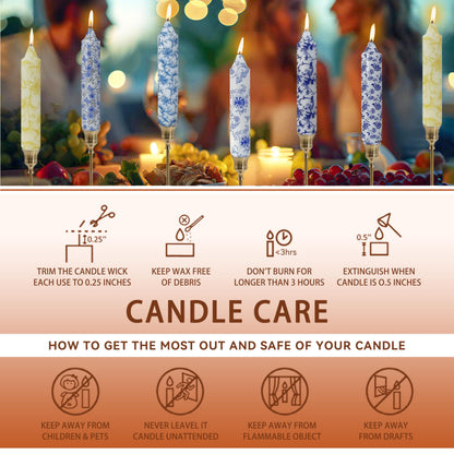 7 inch Short Candle Floral Candle Sticks Printed Candlestick Handmade Unscented Taper Candle 4 Pack Sunflower Tapered Candles for Home Dinner Wedding Holiday