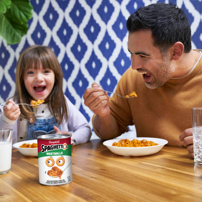 SpaghettiOs Canned Pasta with Meatballs, Healthy Snack for Kids and Adults, 15.6 OZ Can (Pack of 12)