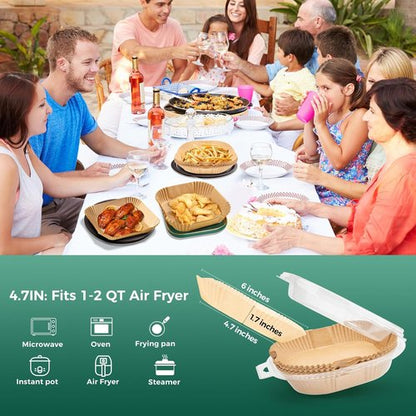 COSORI Small Air Fryer Liners - 100PCS Disposable Parchment Paper Sheets | 4.7 Inch Square for 2 QT Air Fryer