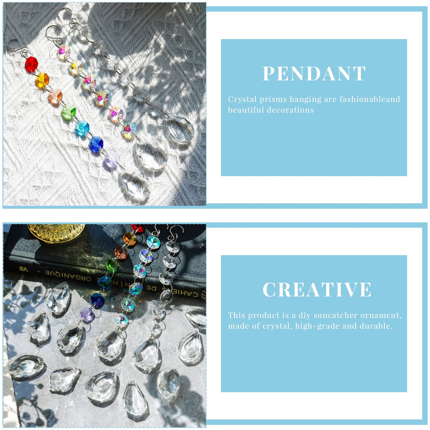 kanpura DIY Suncatchers 164pcs Sun Catchers Making Kit for Adults Clear Hanging Prism Sun Catcher with Crystals Rainbow Maker for Window Wedding Garden Christmas Decor