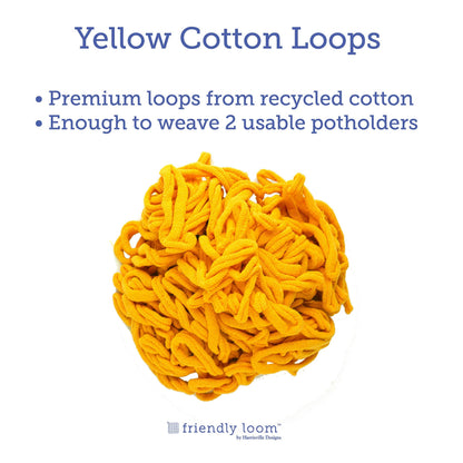 Harrisville Designs Friendly Loom | 10” PRO-Sized Yellow Potholder Weaving Loops | Craft 2 Cotton Potholders