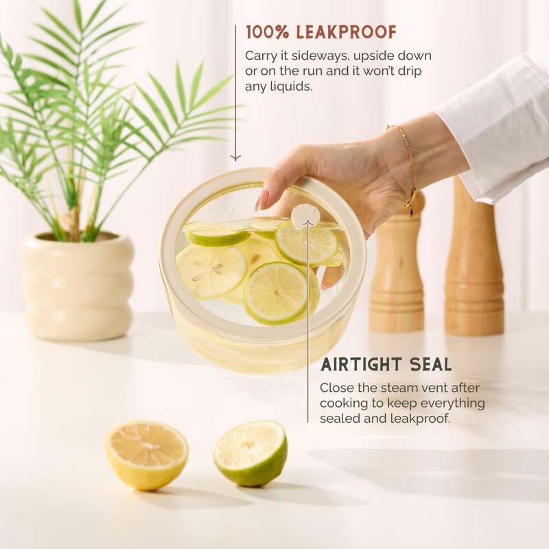 Vase and Vessel Glass Storage Container Set, Borosilicate Glass, Tempered Glass Lids, Baking Pan, Airtight with Vents, Microwave, Oven & Dishwasher Safe, (Circular - Set Of 4)