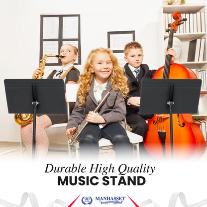 Manhasset Music Stand For Sheet Music - Bulk Pack of 6 Stands - 48 Symphony Model - Long Lasting, Durable Manhasset Stand - Adjustable Height - 20" by 12" - Made in the USA