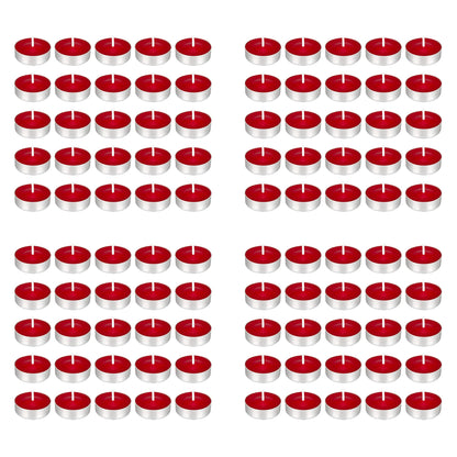 Mega Candles 100 pcs Unscented Red Tea Lights Candles, Pressed Wax Candle 3.5 Hour Burn Time, Home Décor, Wedding Receptions, Occasions, Festivities, Events, Meditations, Spa, Prayers, Vigil