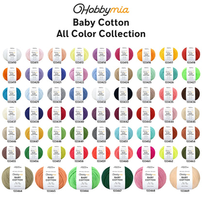 HobbyMia Baby Cotton Blend Yarn – Soft Sport Weight Yarn for Crochet & Amigurumi - 50g/180yds - 60% Cotton 40% Acrylic - Ideal for Baby & Knitting Proj. & 10 Stitch Markers(White, 4 Balls)
