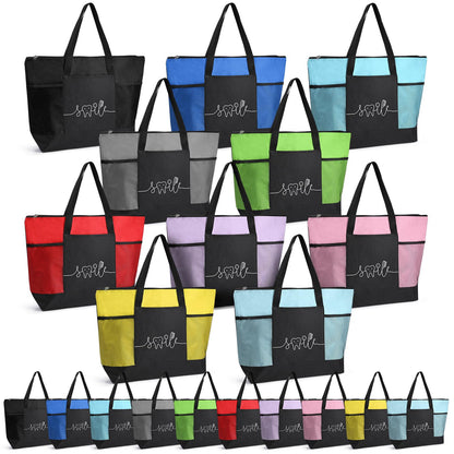 Locmeo 20 Pcs Dental Gifts Dental Assistant Hygienist Multicolor Tote Bags with Mesh Pocket for Dentist Office Accessories
