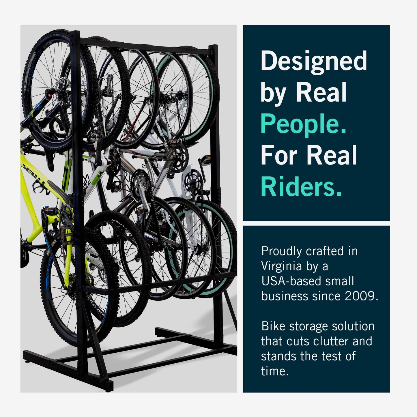 StoreYourBoard Vertical Bike Rack Garage Storage System for 5 Bikes | Freestanding Bike Rack Heavy Duty Floor Bike Stand Bicycle Organizer for Road Mountain Hybrid Kids Bikes | Holds upto 300 lb