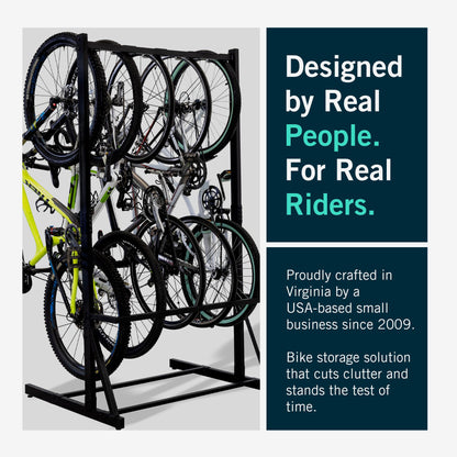 StoreYourBoard Vertical Bike Rack Garage Storage System for 5 Bikes | Freestanding Bike Rack Heavy Duty Floor Bike Stand Bicycle Organizer for Road Mountain Hybrid Kids Bikes | Holds upto 300 lb