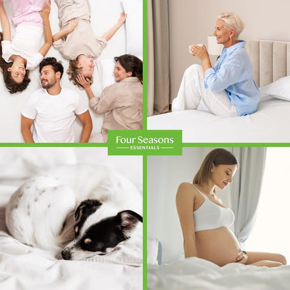 Four Seasons Essentials Twin Size Waterproof Mattress Protector, Quilted Jacquard Pad, Cooling Viscose from Bamboo
