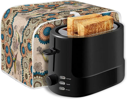 Talayituse Boho Mandala Hummingbird Print Toaster Cover, 2 Slice Wide Slot, Lightweight, Washable Dust Protection Bag